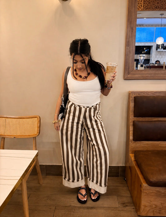Striped Barrel Jean